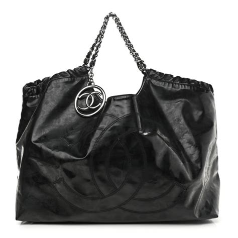 CHANEL Vinyl XL Coco Cabas Black 935661.